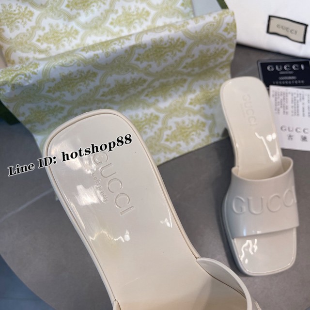 Gucci2021新款G家高跟果凍女鞋 古齊時尚女士拖鞋 dx1217